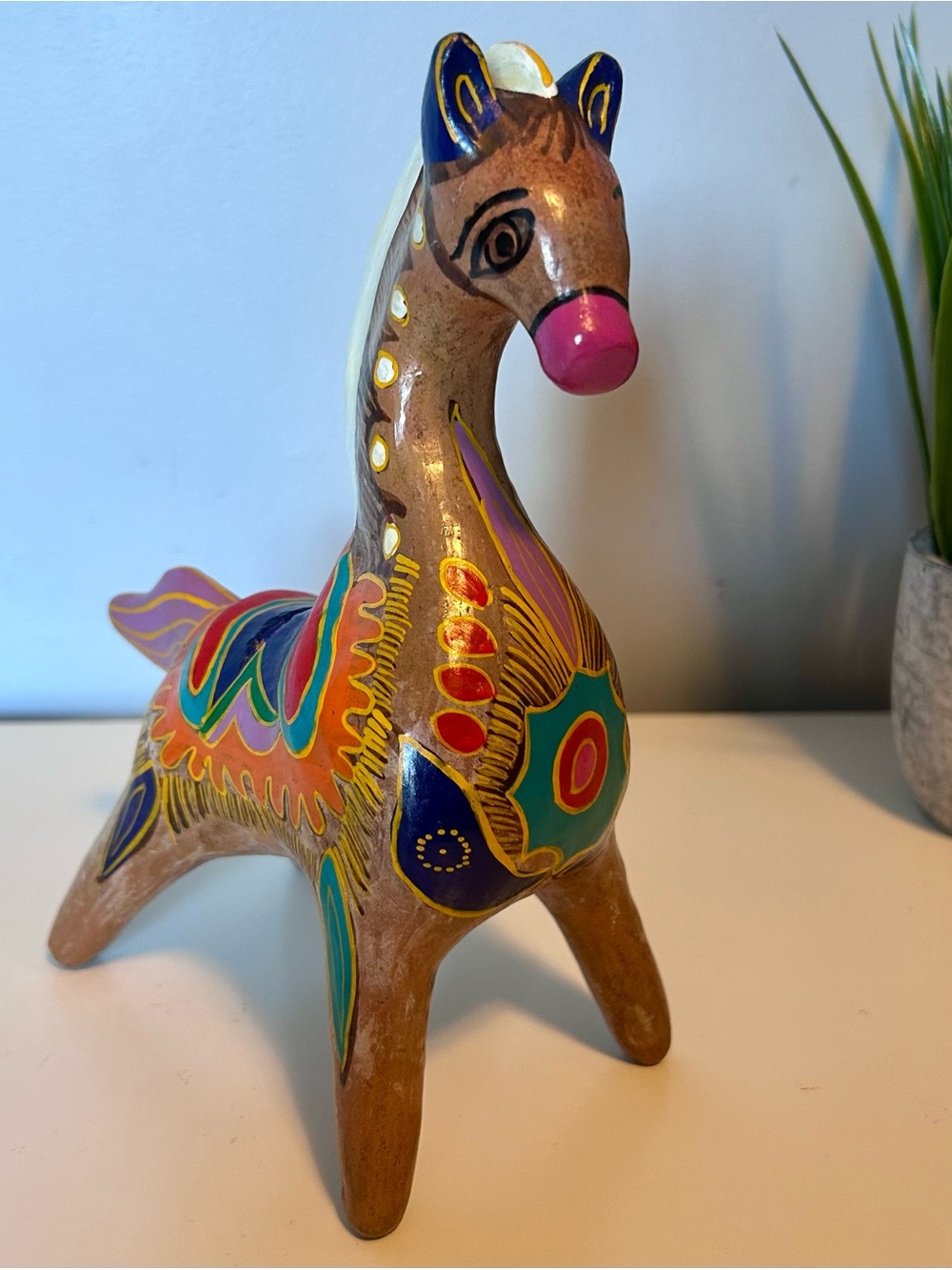 Vintage Mexican Pottery Horse Coin Bank
Folk Art